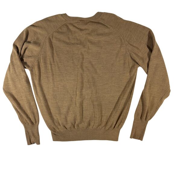 Vintage 80s Lord Jeff Men’s Medium Brown V-Neck Sweater Orlon Wool USA - Picture 3 of 7